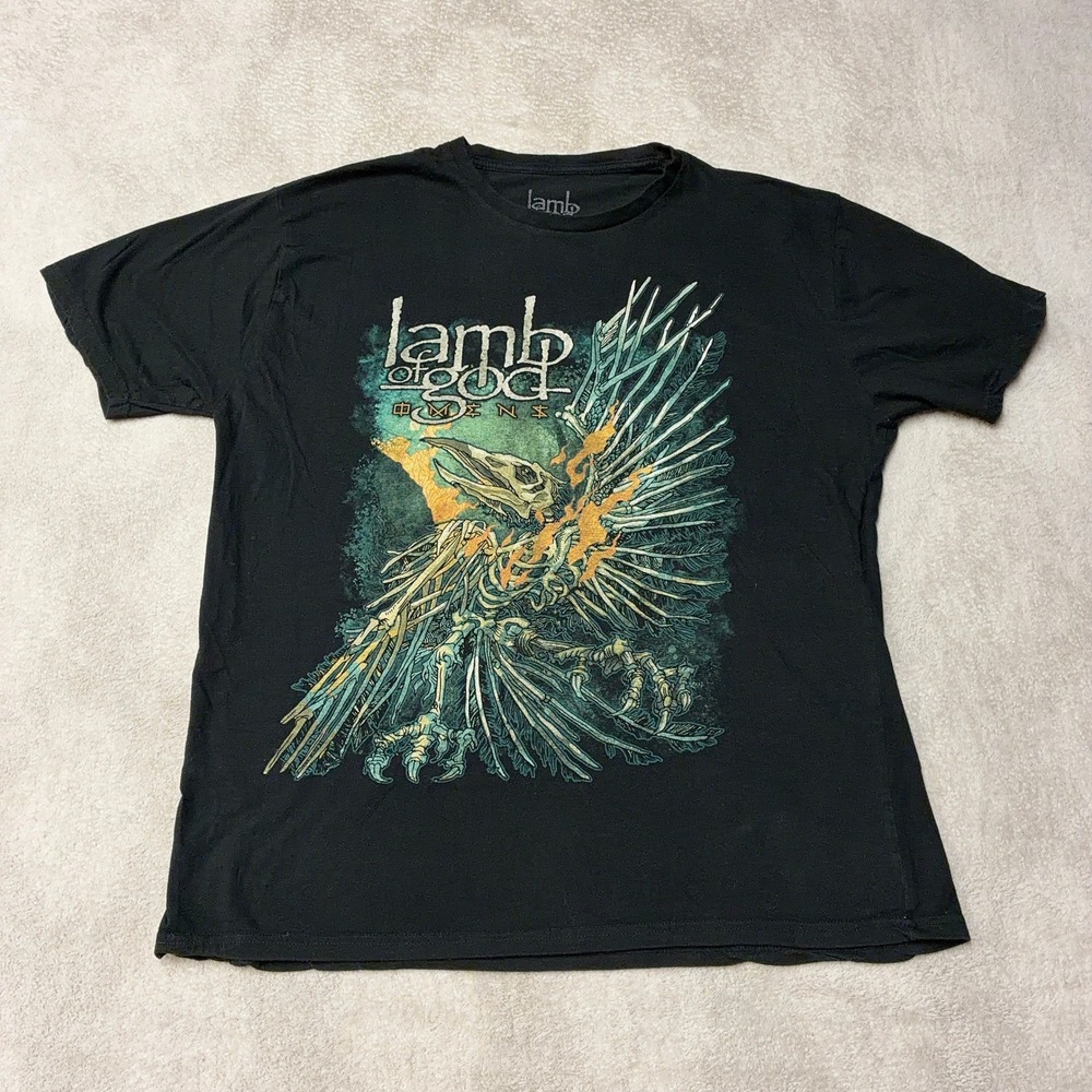 Lamb of God Omens 2022 Tour Band T-Shirt Black Metal Made in USA Mens XL